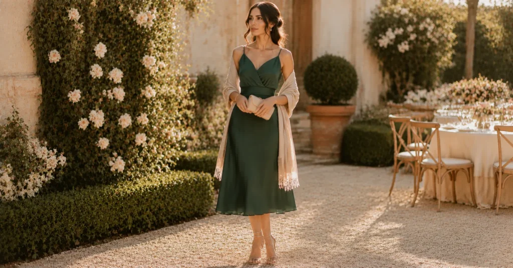 35 Stunning September Wedding Guest Outfit Ideas for Early Fall Weddings 9 September Wedding Guest Outfit Ideas with a midi dress and cropped blazer