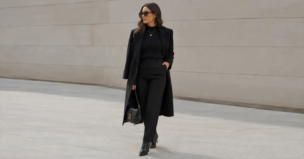 35 Effortless Taylor Swift Football Game Outfit Ideas That Look Stylish & Comfortable 10 Taylor Swift Football Game Outfit Ideas featuring an elegant all-black outfit with statement boots