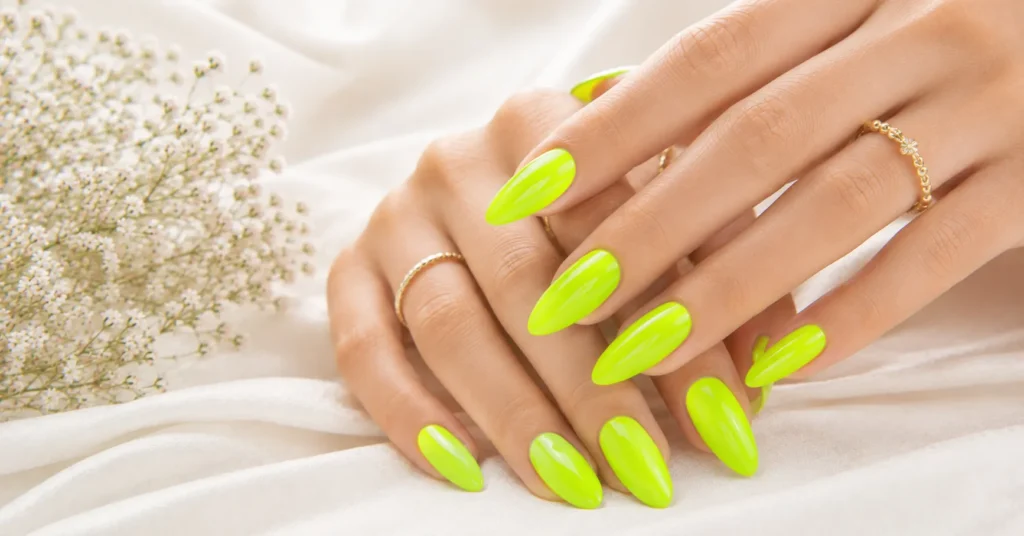 12 Vibrant Wasabi Nails Ideas for a Bold and Trendy Green Manicure 12 Wasabi Nails Ideas with Bright Neon Wasabi Green Nails