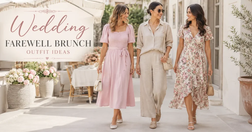 Effortless Wedding Farewell Brunch Outfit Ideas for the Morning After 2 Wedding Farewell Brunch Outfit Ideas featuring elegant daytime outfits for wedding guests.