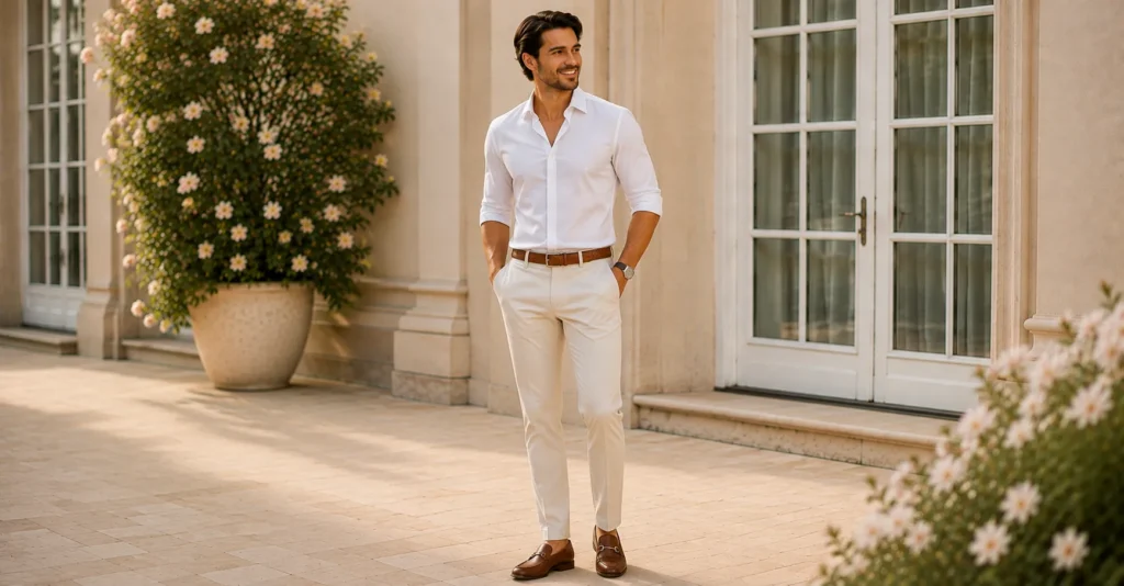 Dazzling Wedding Welcome Party Outfit Ideas for Every Guest 9 Wedding Welcome Party Outfit Ideas featuring smart separates for an elegant casual wedding guest.