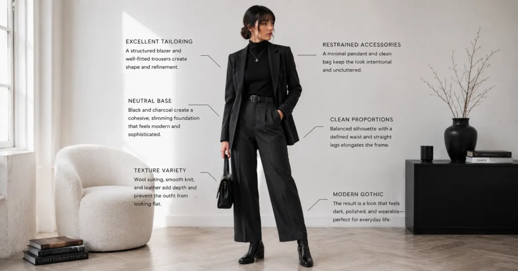 Wednesday Season 2 outfit ideas with styling tips for fit, texture, and gothic fashion balance