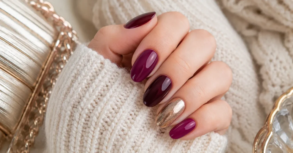 12 Dazzling Winter Nail Art Ideas for a Trendy Seasonal Manicure 7 Winter Nail Art Ideas featuring sophisticated deep berry, wine and plum winter nail colors.