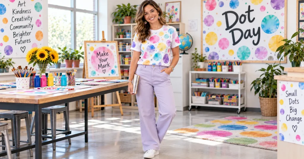 15 Brilliant Dot Day Shirt Ideas to Spark Creativity and School Spirit 7 Dot Day Shirt Ideas with a soft watercolor splash dot design
