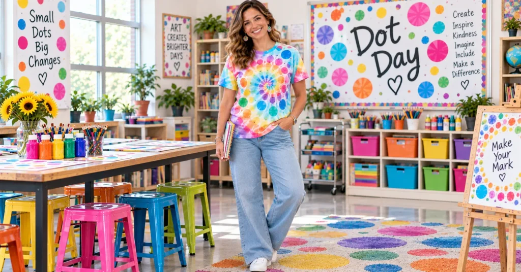 15 Brilliant Dot Day Shirt Ideas to Spark Creativity and School Spirit 10 Dot Day Shirt Ideas combining colorful tie-dye with painted dots