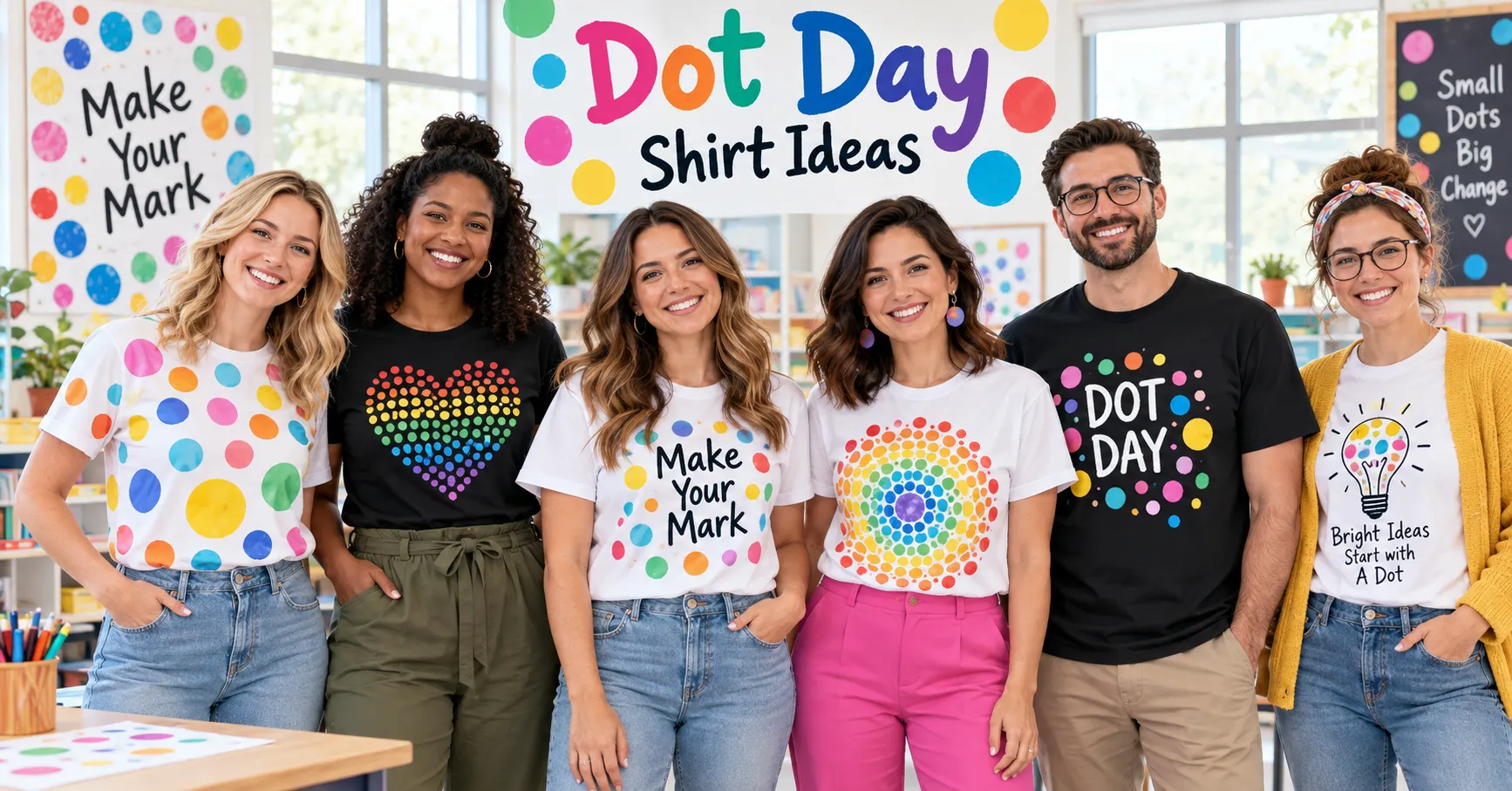 Home 12 Dot Day Shirt Ideas featuring colorful creative shirts with fun polka dot designs