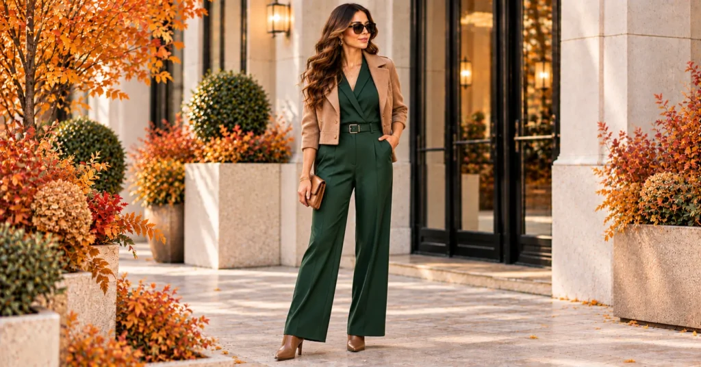 12 Effortless Fall Going Out Outfits to Steal Every Night 12 Tailored jumpsuit Fall Going Out Outfits for dinner and parties