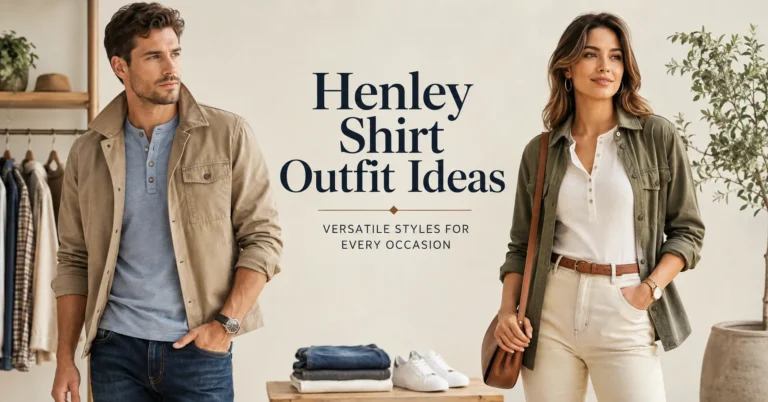 Henley shirt outfit ideas featuring stylish casual looks for men and women