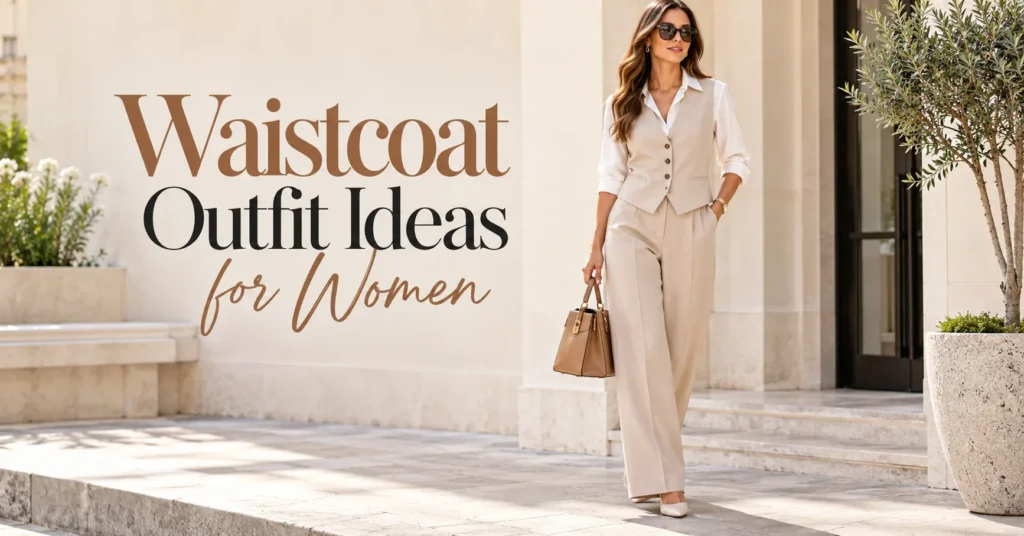 12 Stunning Waistcoat Outfit Ideas for Women to Try in 2026 2 Waistcoat Outfit Ideas for Women featuring a sophisticated tailored vest and wide-leg trousers in a polished editorial fashion look.