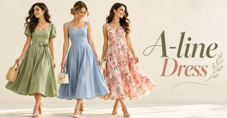 A-Line Dress Ideas featuring elegant sage green, powder blue, and blush pink dresses.
