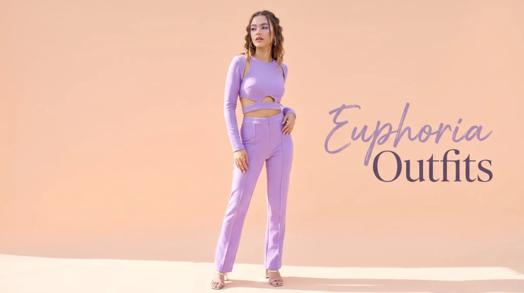 The ultimate Euphoria outfits guide featuring iconic character-inspired fashion, glittering rhinestones, and Y2K party style.