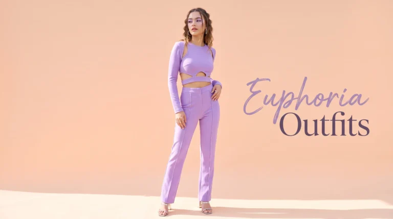 The ultimate Euphoria outfits guide featuring iconic character-inspired fashion, glittering rhinestones, and Y2K party style.