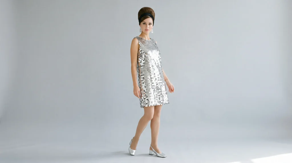 12 Iconic 60's Outfits for Ladies: Mod, Retro, and Vintage Looks to Recreate 14 Silver sequin mini dress party look from the top 60's outfits for ladies