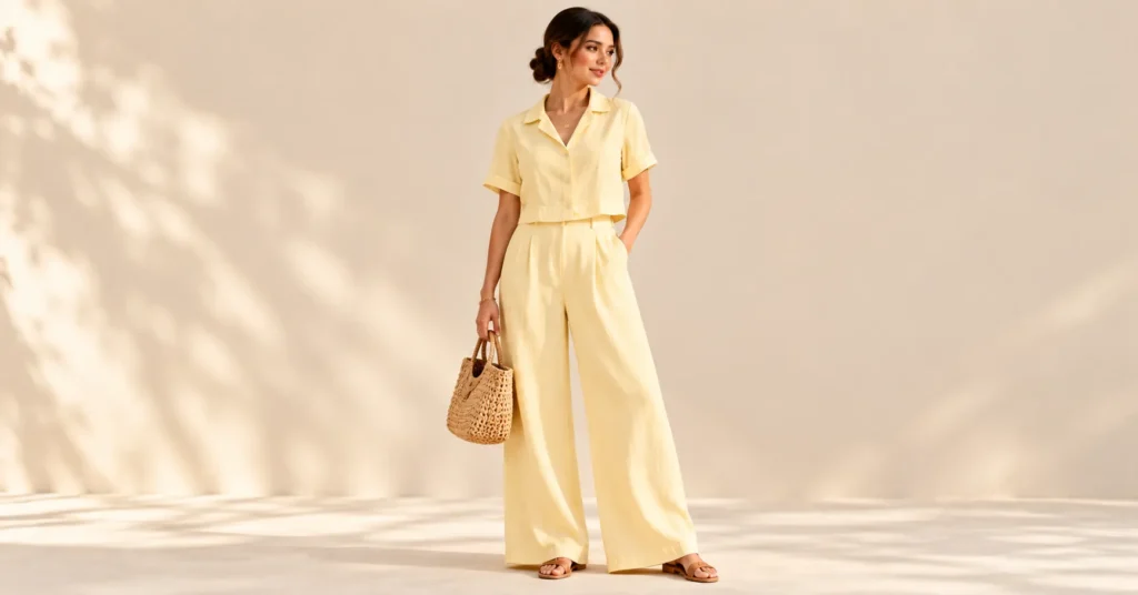 What to Wear to a Bridal Shower as a Guest: 10 Stunning Outfit Ideas for Every Style 6 What to Wear to a Bridal Shower as a Guest featuring a butter yellow linen co-ord set